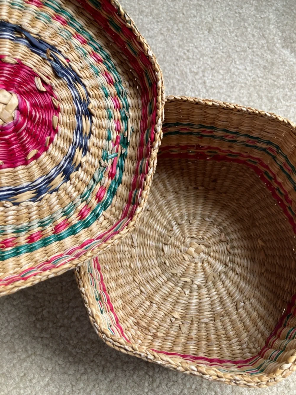 Handwoven Sweetgrass Hexagon Decorative Basket